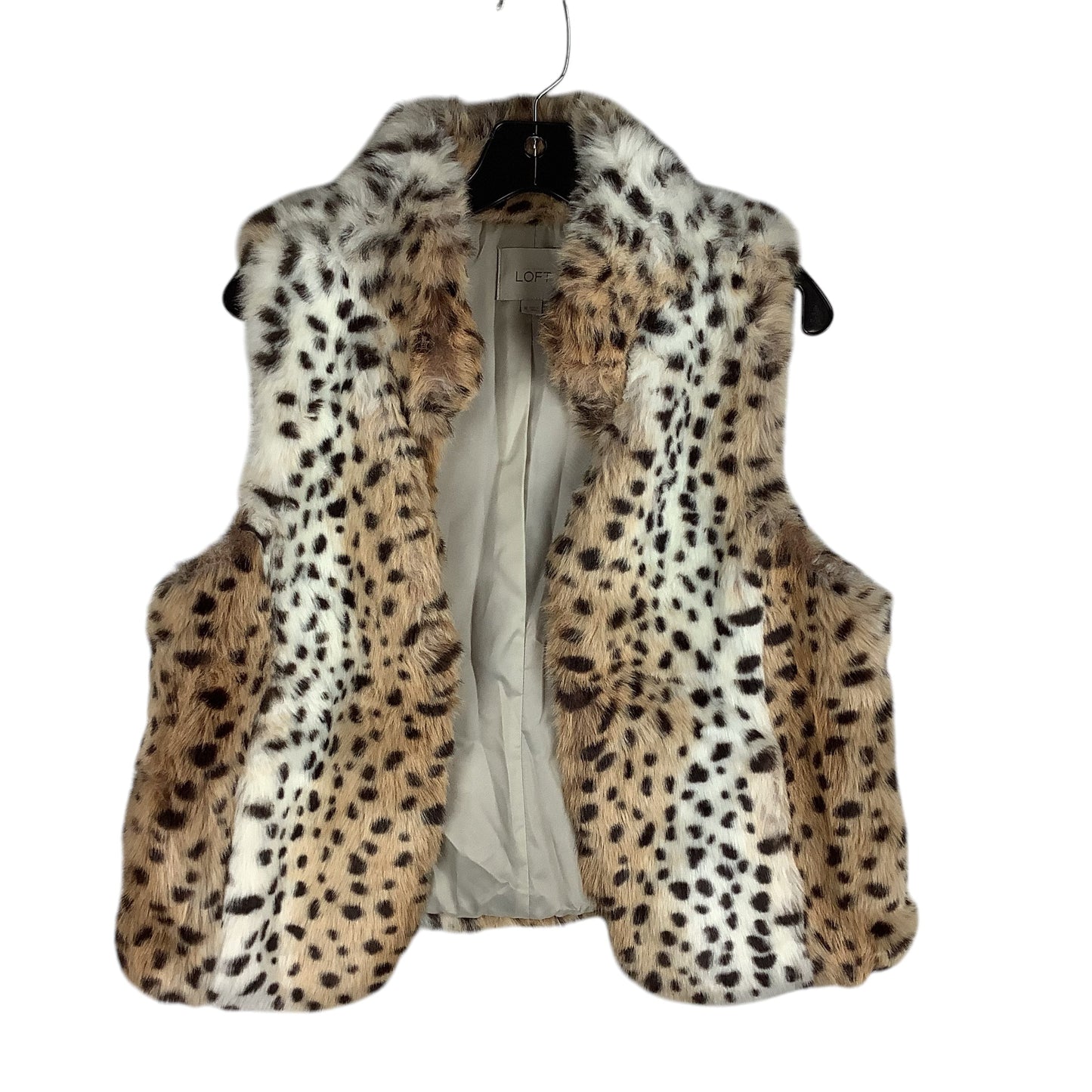 Vest Faux Fur & Sherpa By Loft In Animal Print, Size: M