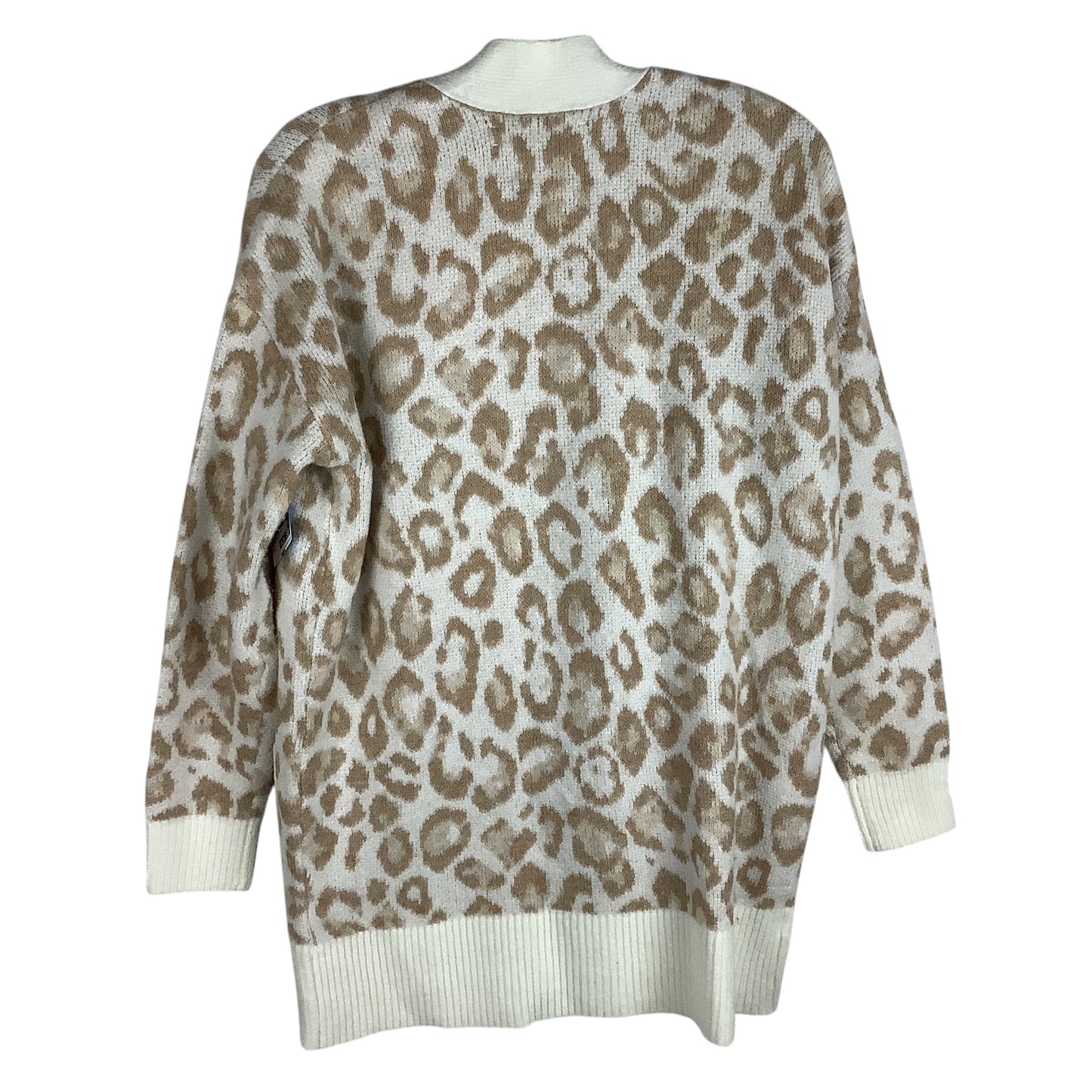 Sweater Cardigan By Loft In Animal Print, Size: S