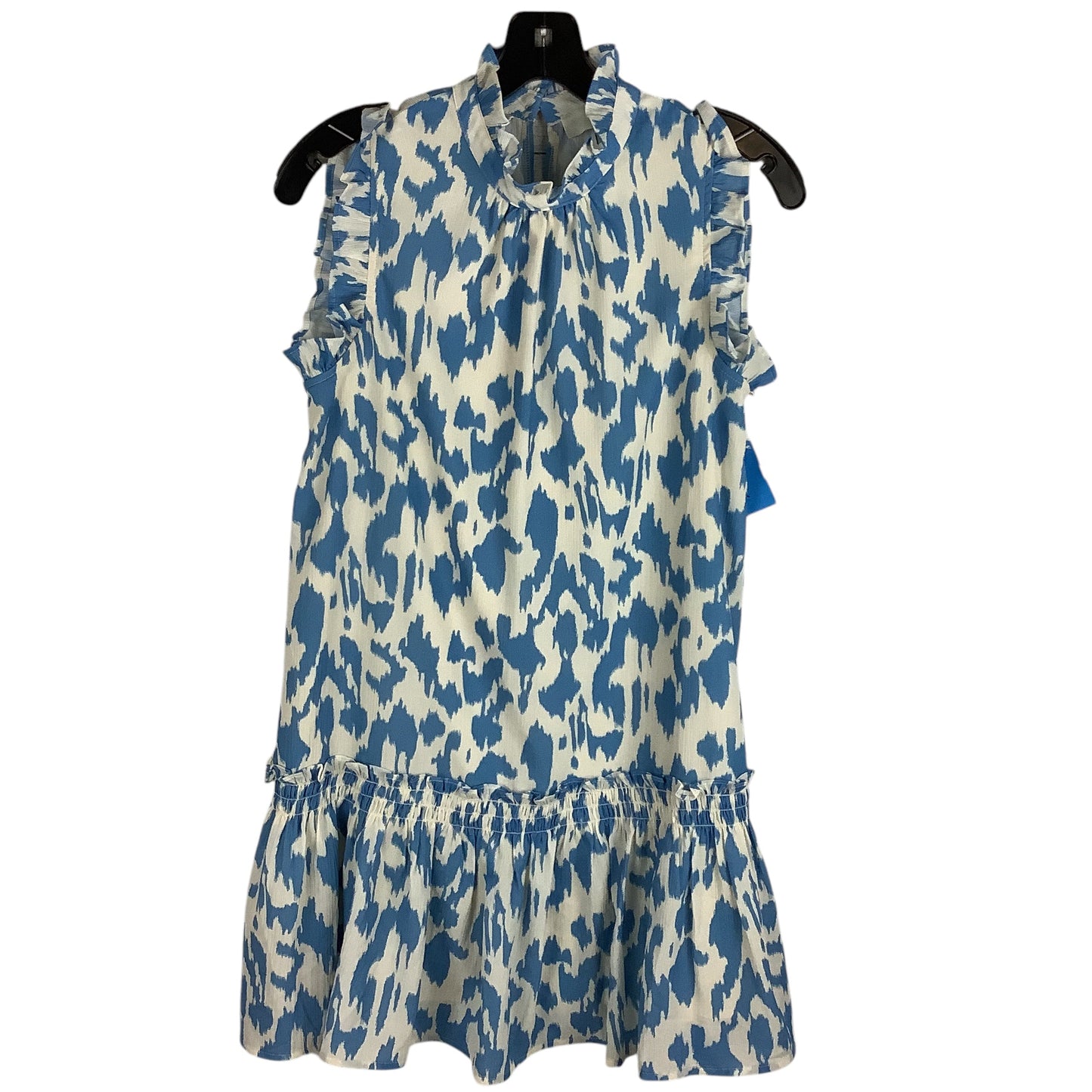 Dress Casual Short By Clothes Mentor In Blue & Cream, Size: S