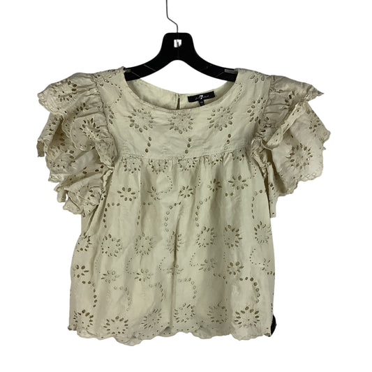 Top Short Sleeve By 7 For All Mankind In Tan, Size: Xs