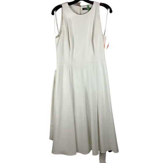 Dress Casual Midi By Lauren By Ralph Lauren In Cream, Size: 10