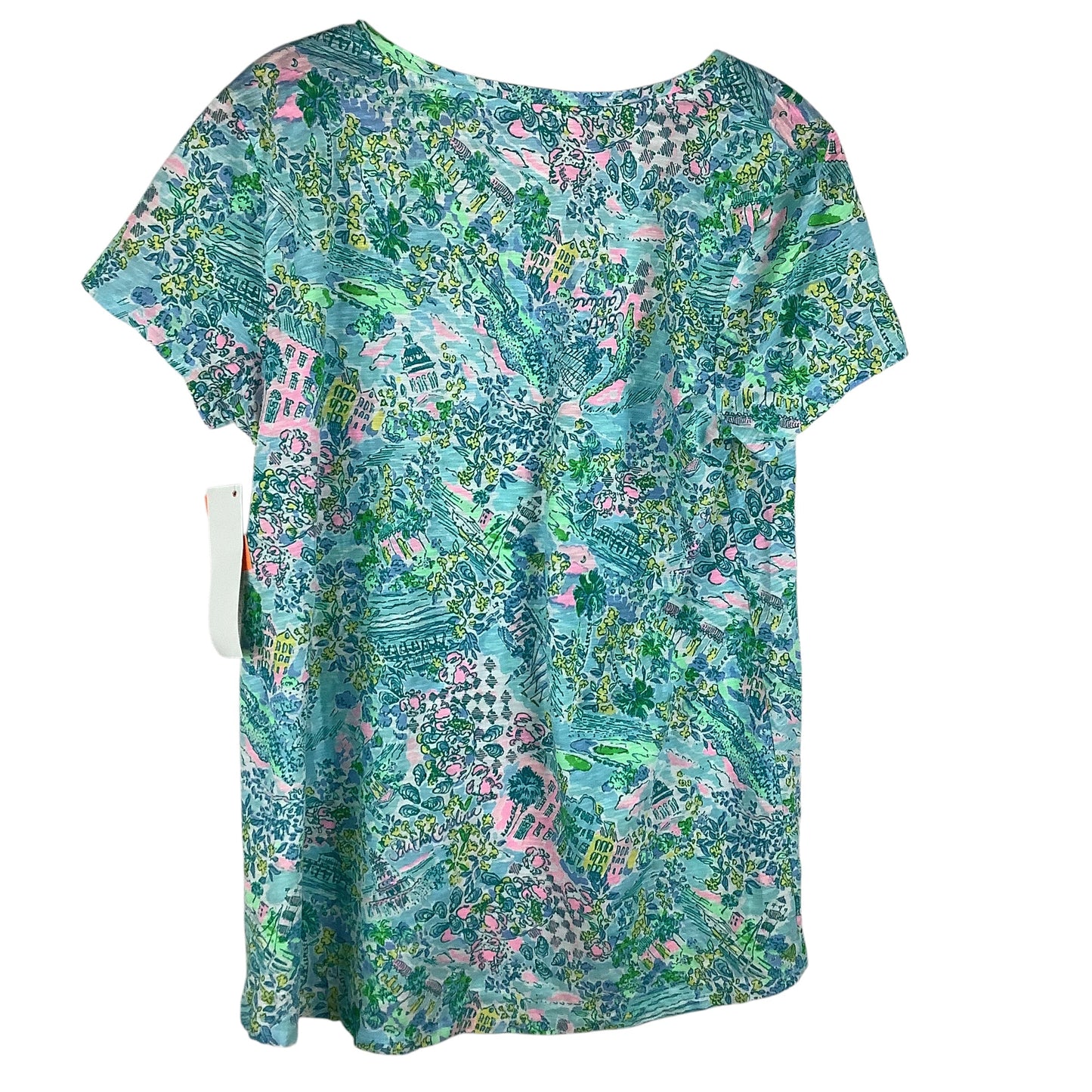 Top Short Sleeve Designer By Lilly Pulitzer In Blue, Size: L