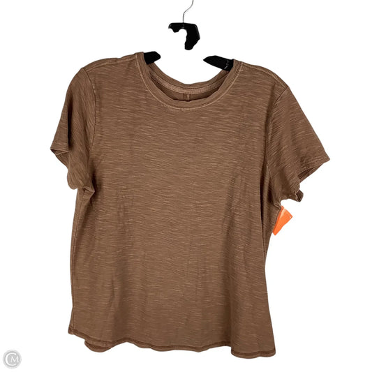 Top Short Sleeve Basic By Pilcro In Brown, Size: L