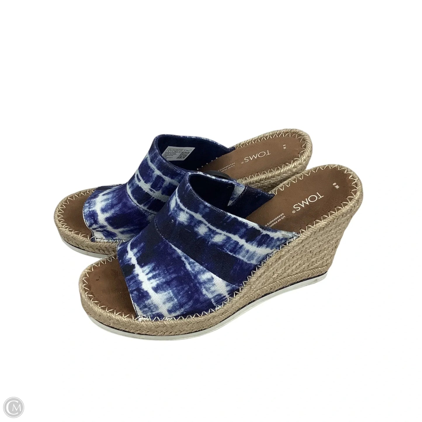 Sandals Heels Wedge By Toms In Navy, Size: 8