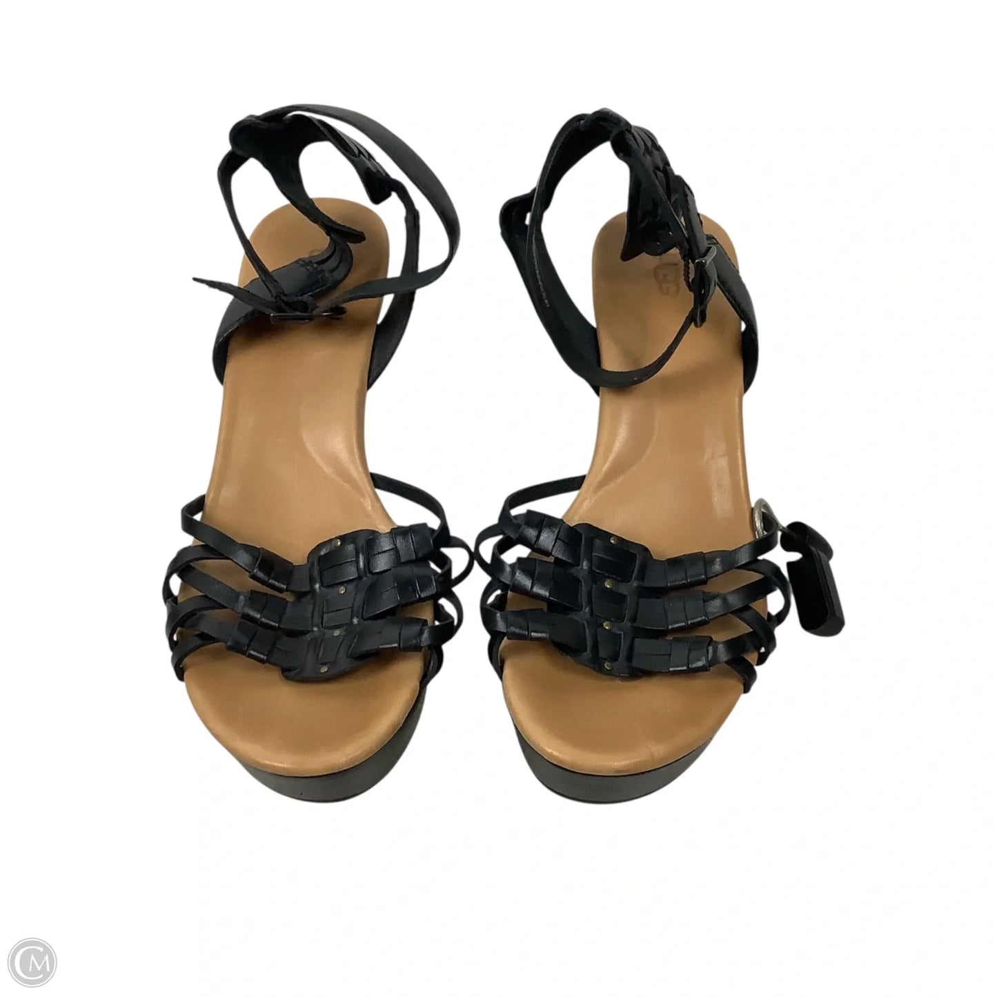 Sandals Designer By Ugg In Black, Size: 7.5