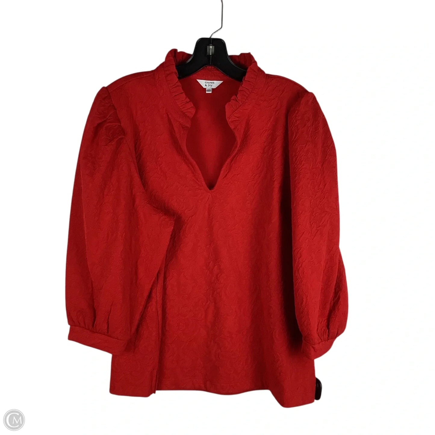 Top Long Sleeve By Crown And Ivy In Red, Size: Xlp