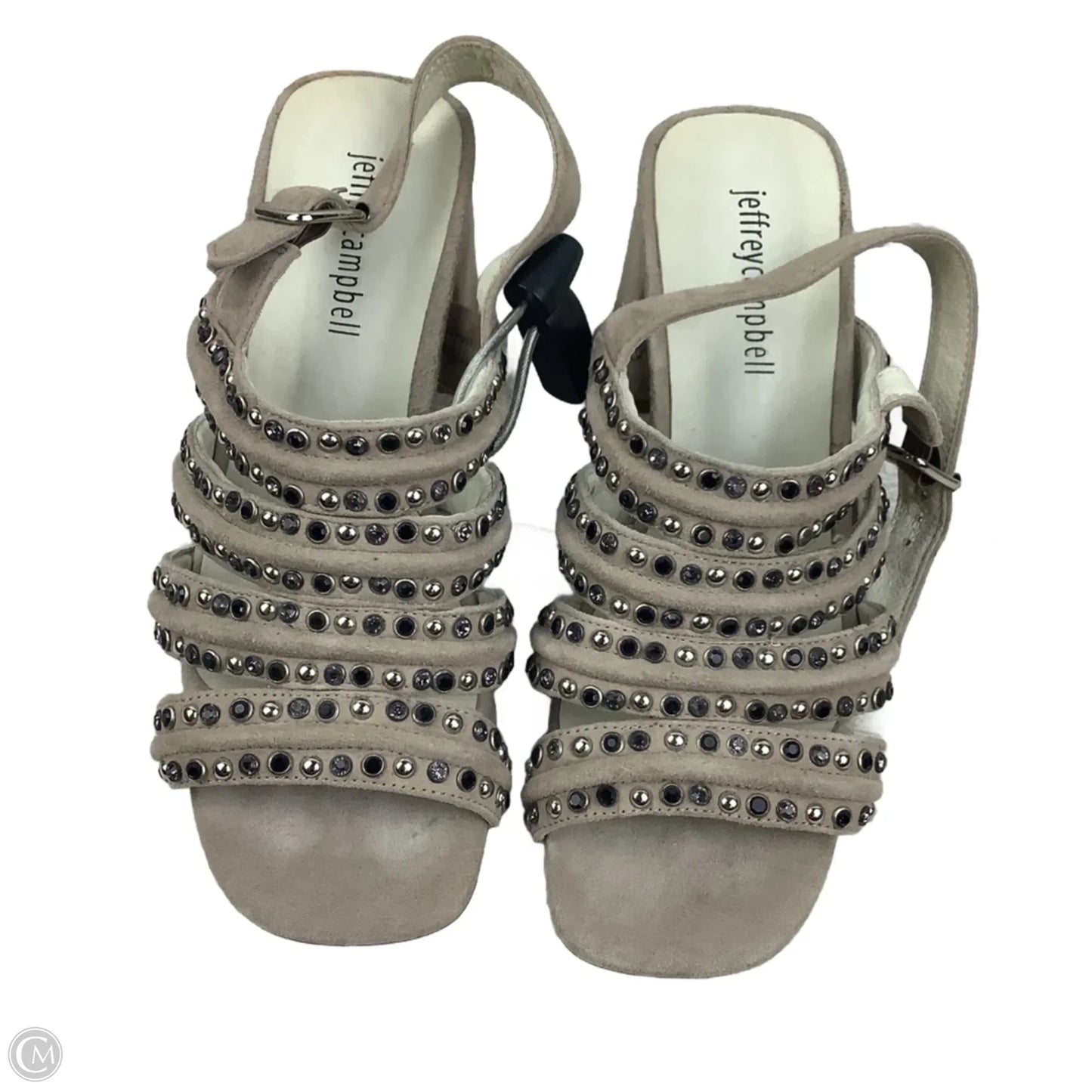 Sandals Heels Block By Jeffery Campbell In Taupe, Size: 6.5