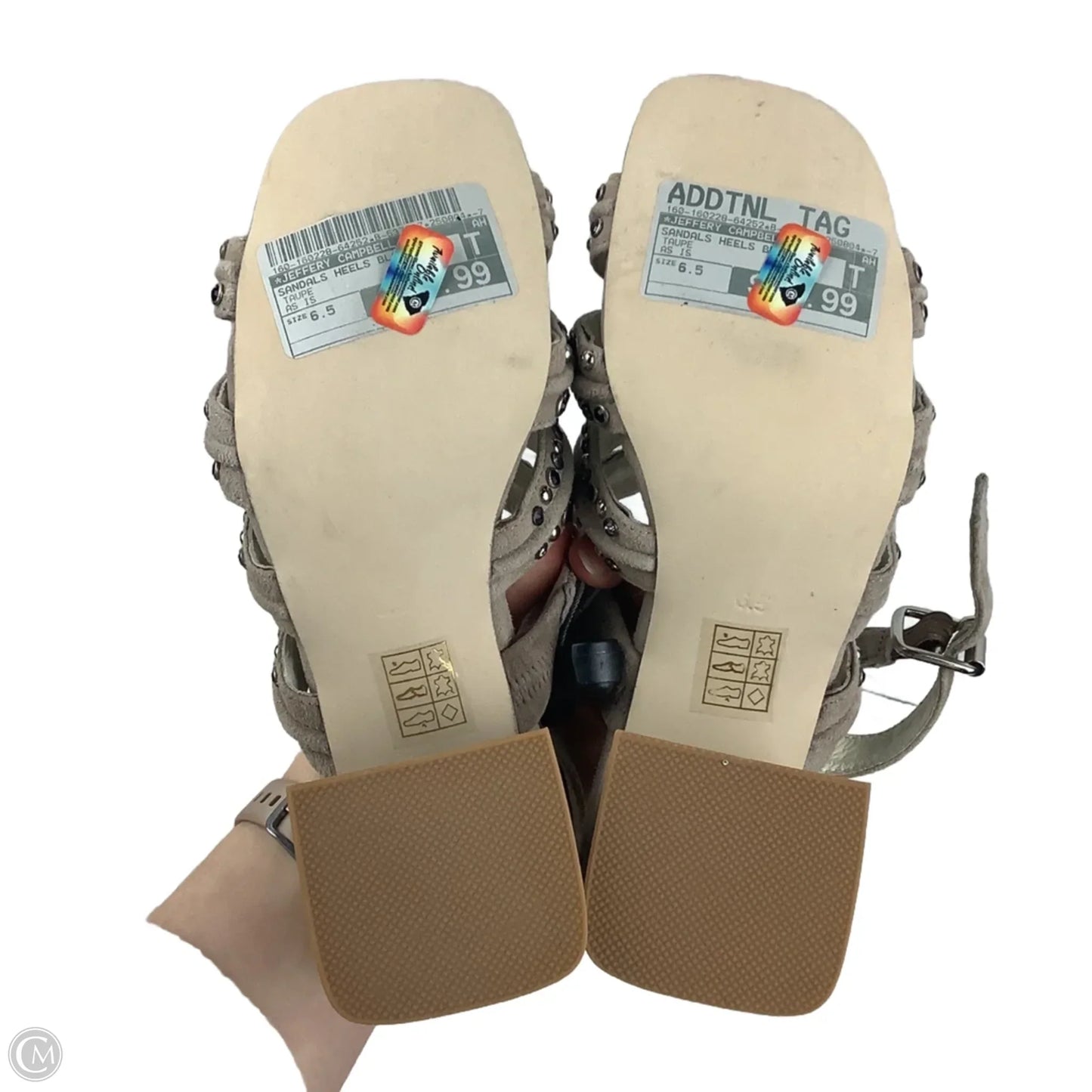 Sandals Heels Block By Jeffery Campbell In Taupe, Size: 6.5