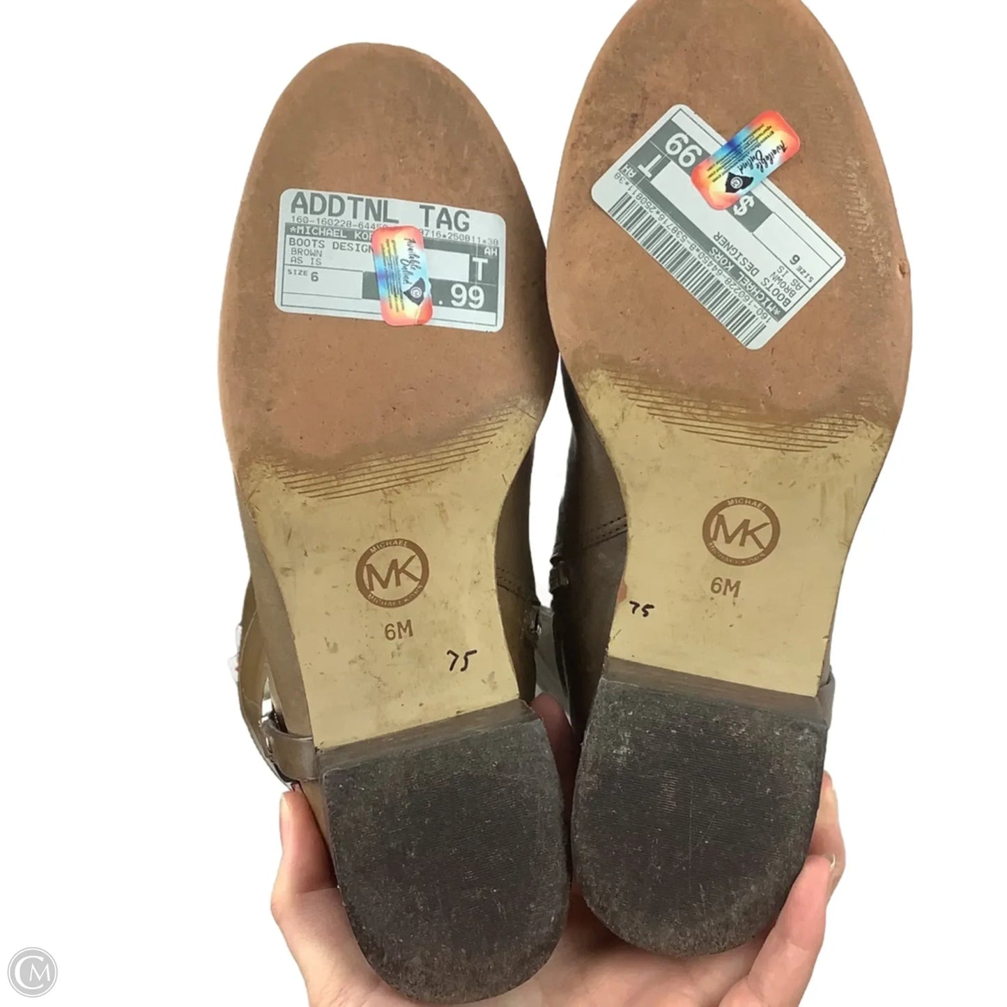 Boots Designer By Michael Kors In Brown, Size: 6