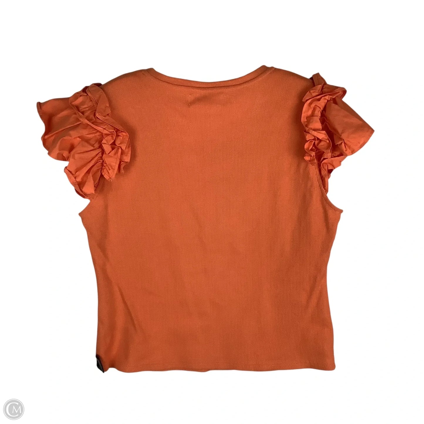Top Short Sleeve By Anthropologie In Orange, Size: L