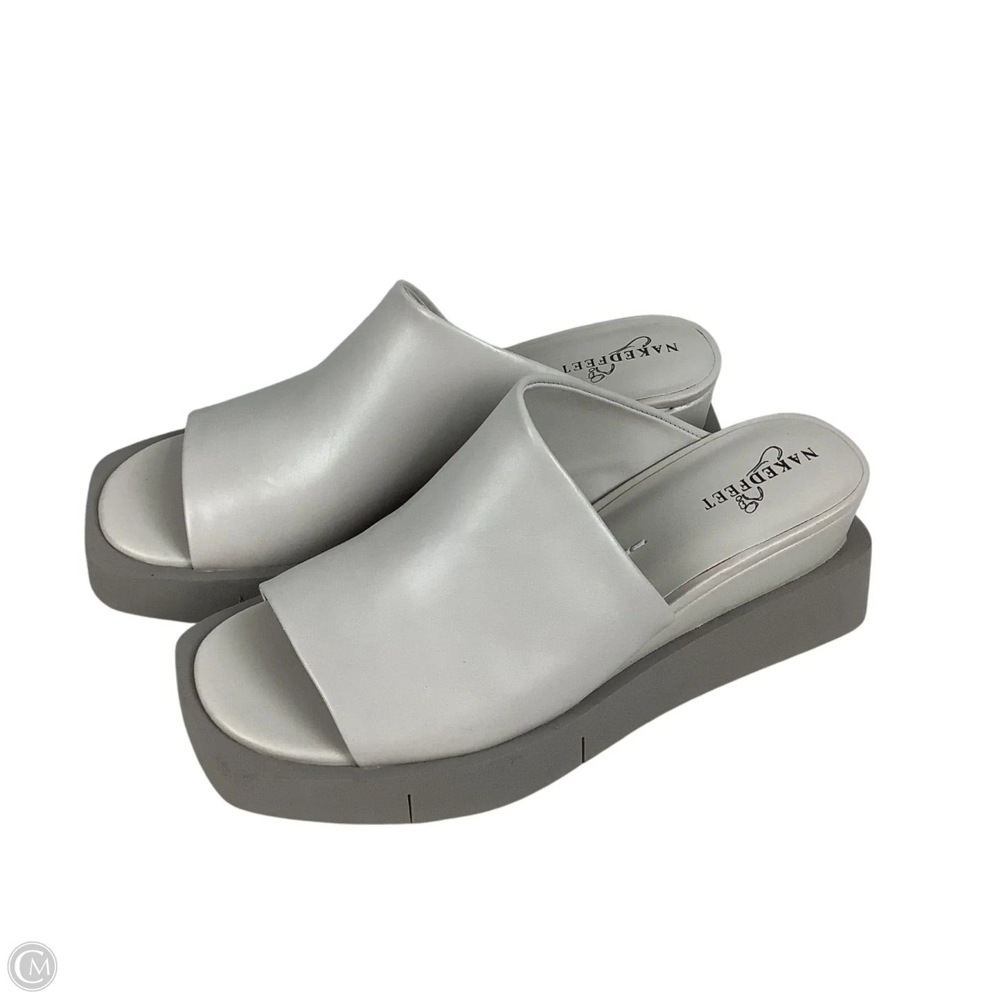 Sandals Heels Wedge By Cmc In Grey, Size: 8.5