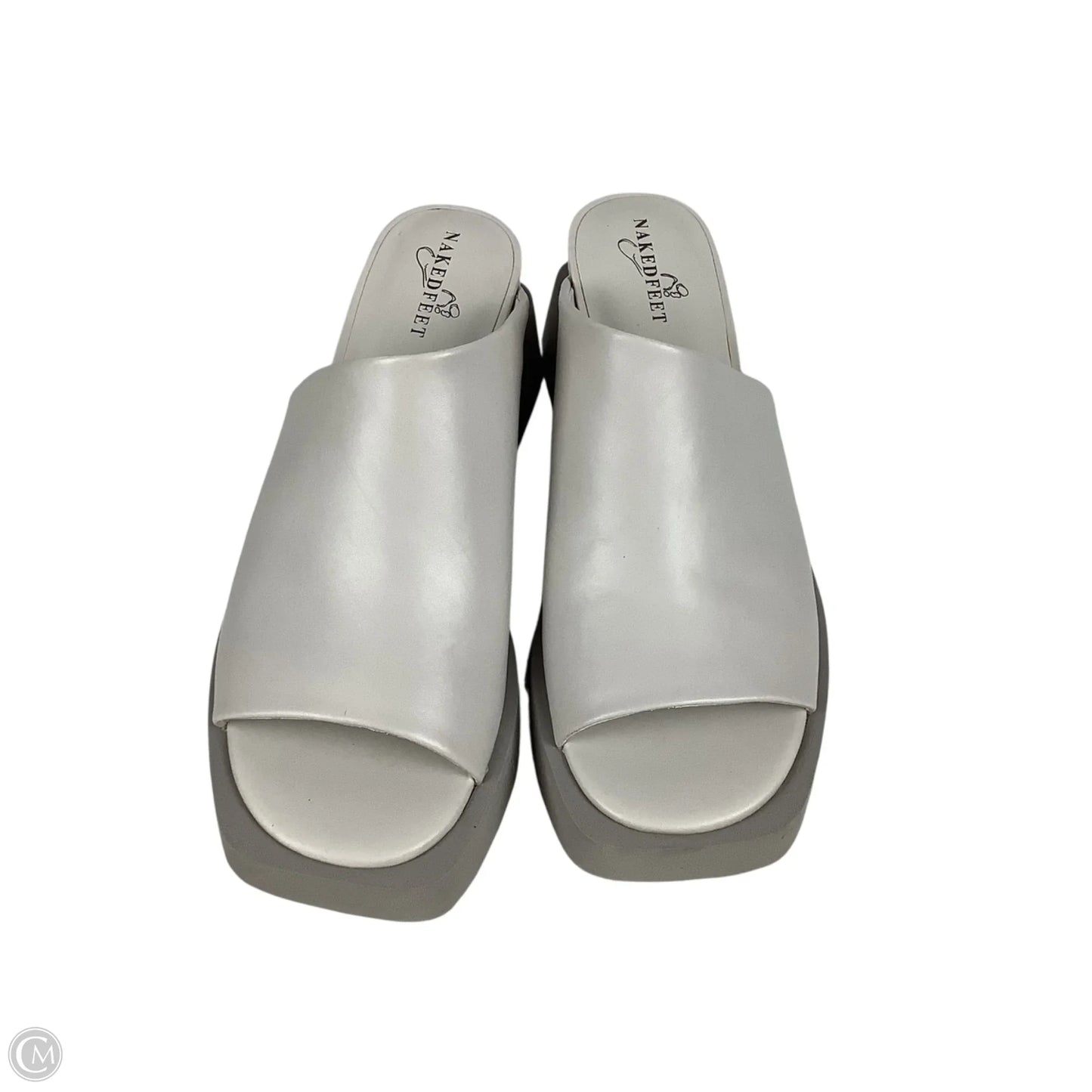 Sandals Heels Wedge By Cmc In Grey, Size: 8.5