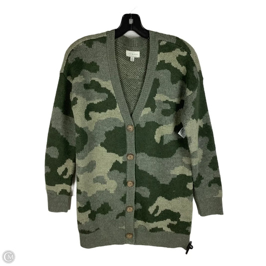 Sweater Cardigan By Lucky Brand In Camouflage Print, Size: S