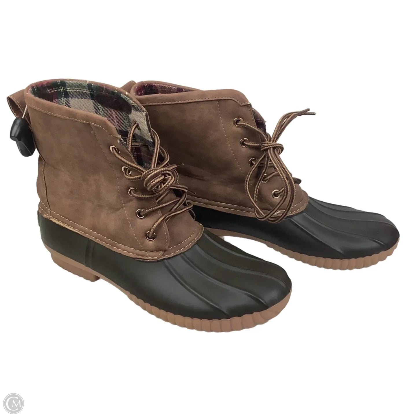 Boots Ankle Flats By Clothes Mentor In Brown, Size: 9