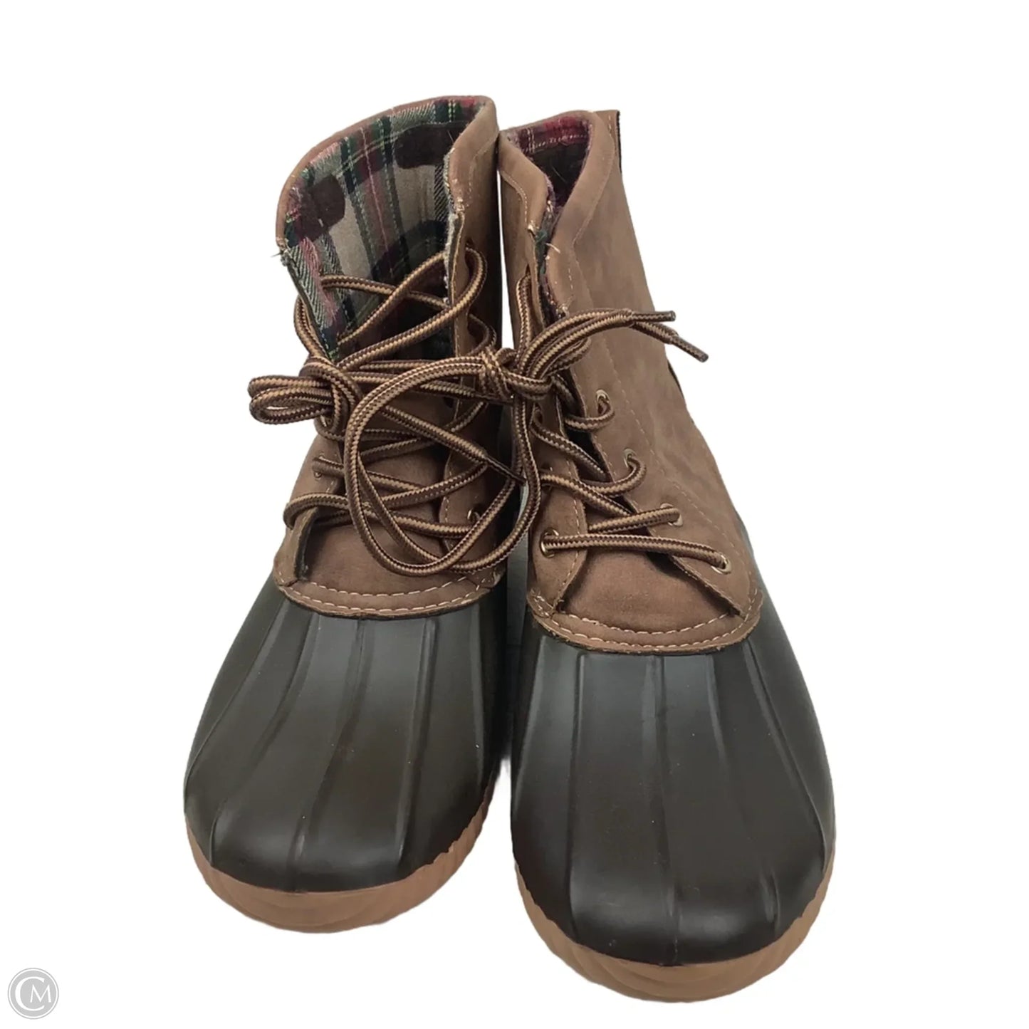 Boots Ankle Flats By Clothes Mentor In Brown, Size: 9