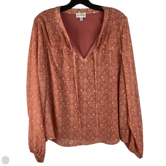 Top Long Sleeve By Wonderly In Pink, Size: Xl