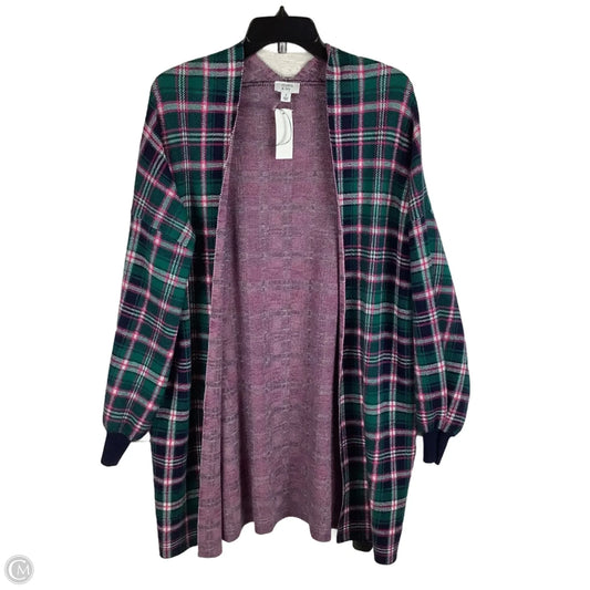 Sweater Cardigan By Crown And Ivy In Plaid Pattern, Size: S