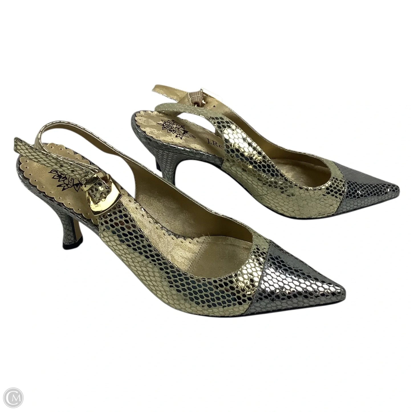 Shoes Heels Kitten By J Renee In Gold & Silver, Size: 6