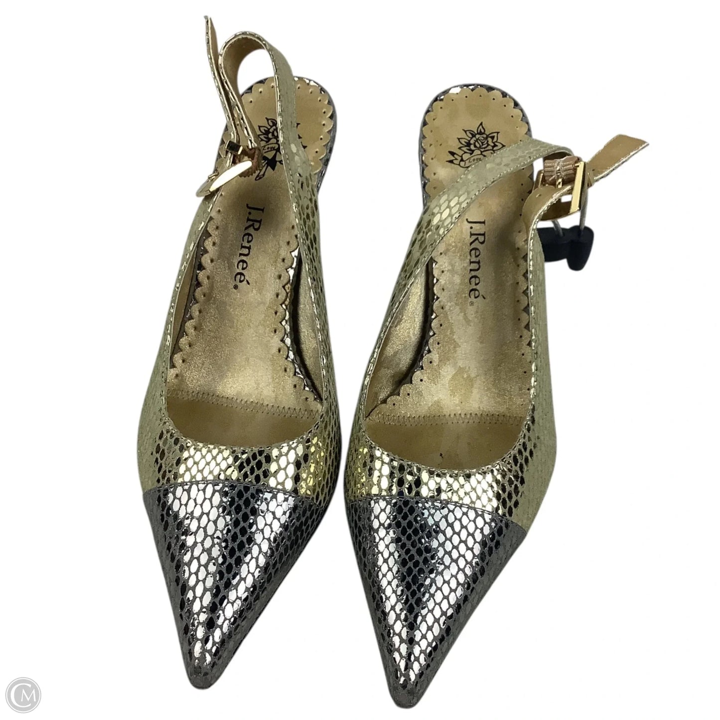 Shoes Heels Kitten By J Renee In Gold & Silver, Size: 6