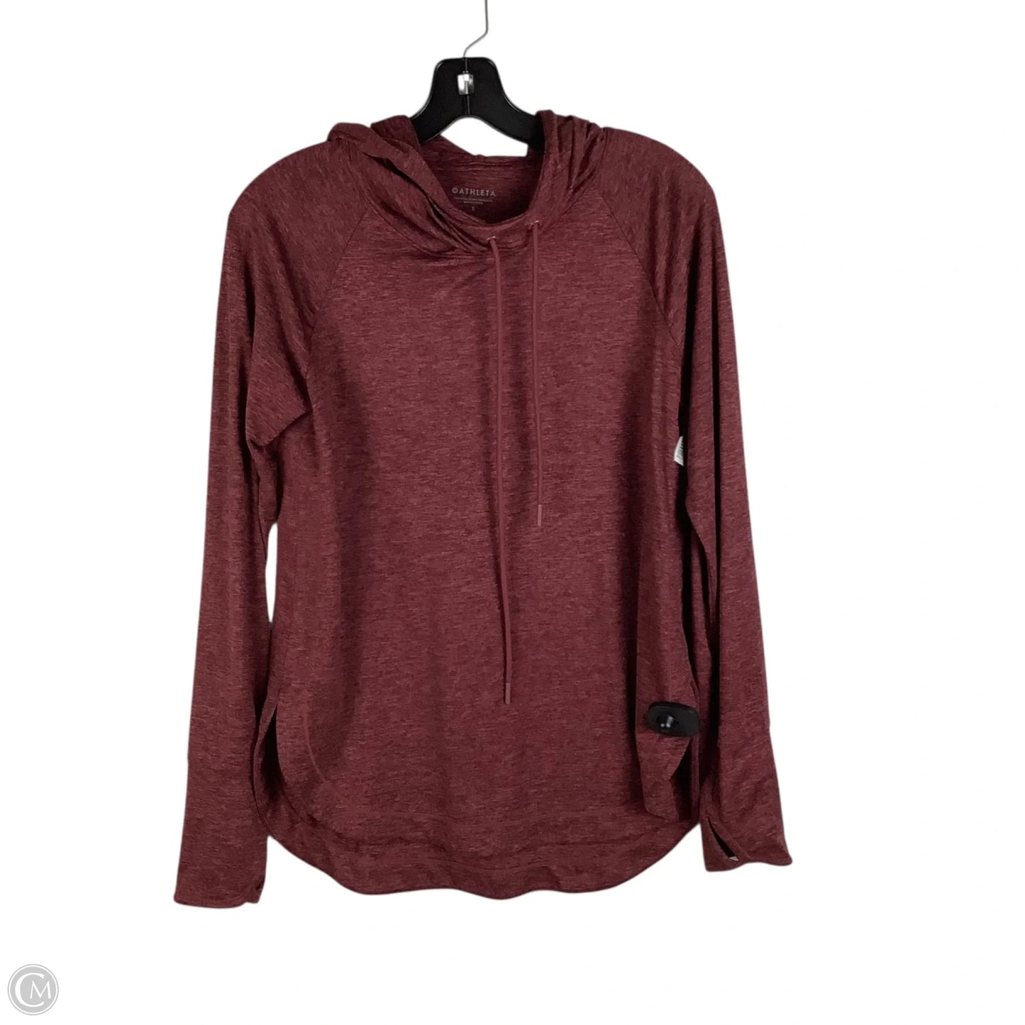 Athletic Top Long Sleeve Hoodie By Athleta In Red, Size: S
