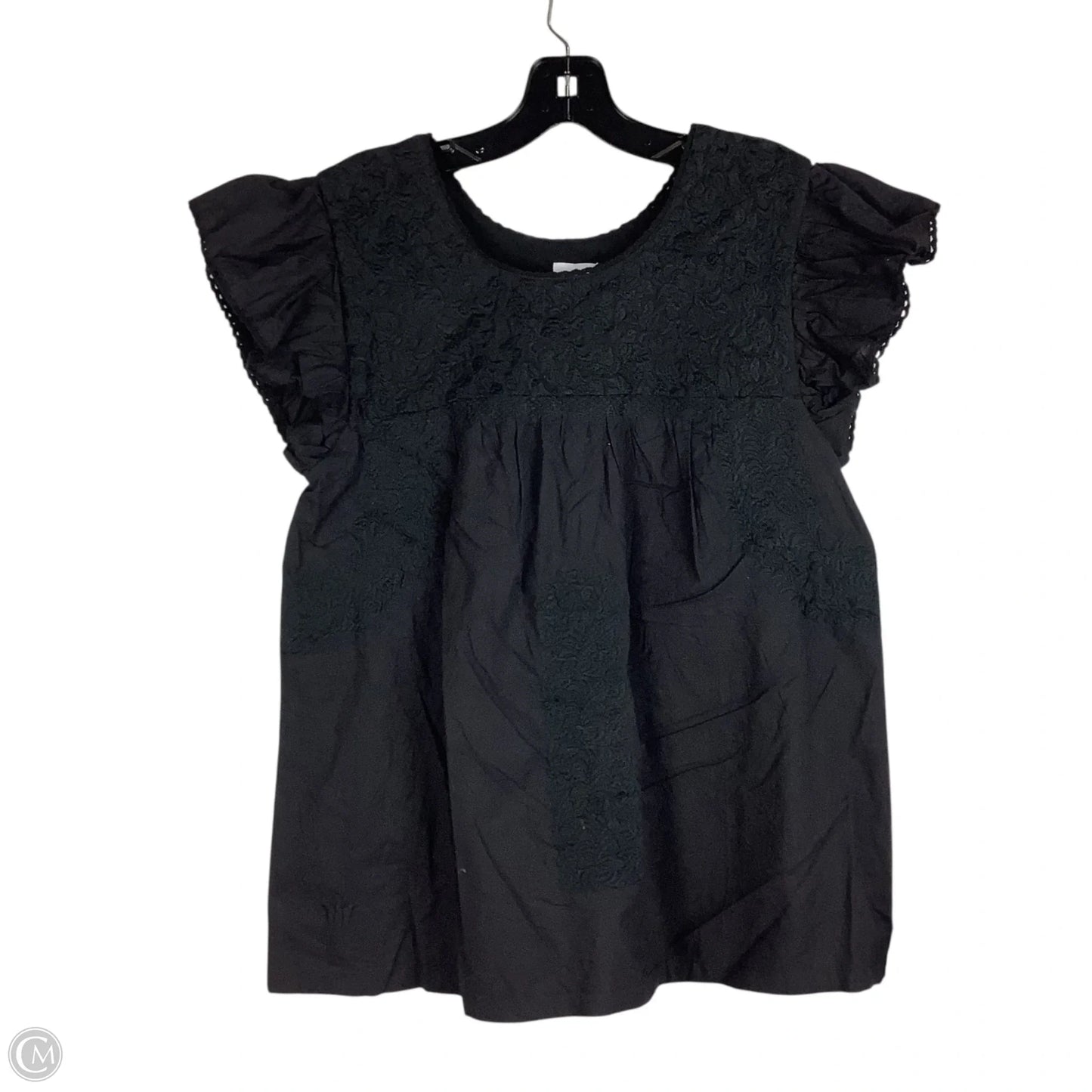 Top Short Sleeve By J.marie In Black, Size: S