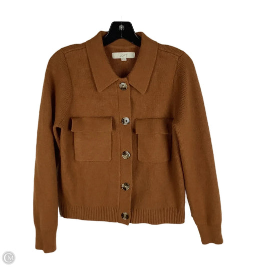 Sweater Cardigan By Loft In Brown, Size: M