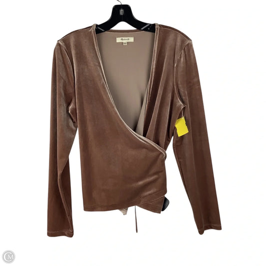 Top Long Sleeve By Madewell In Brown, Size: M