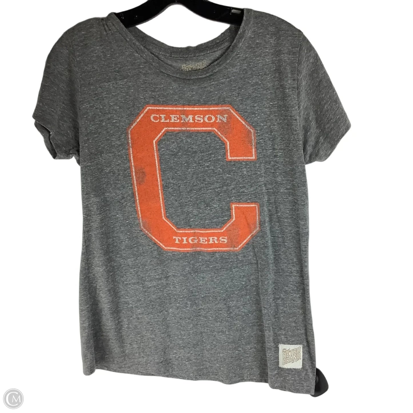 Top Short Sleeve Basic By Retro In Grey, Size: L