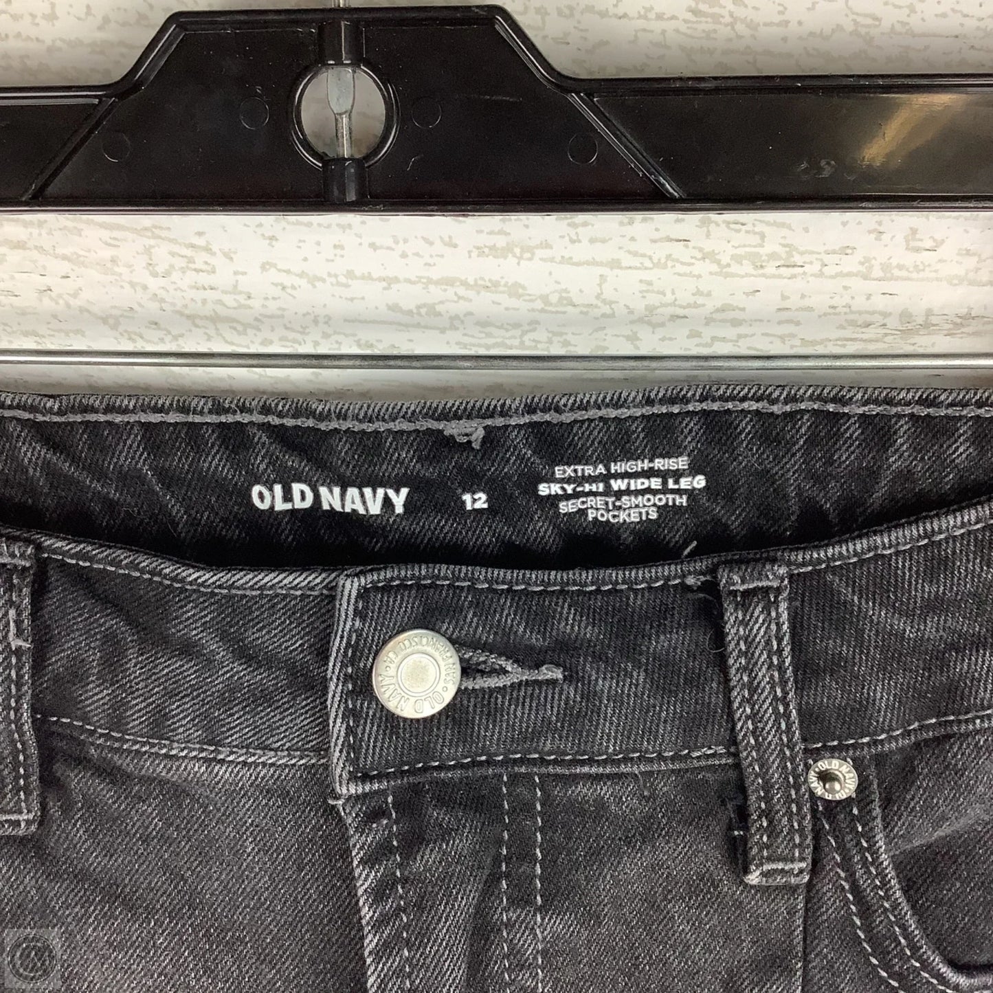 Jeans Wide Leg By Old Navy In Black Denim, Size: 12