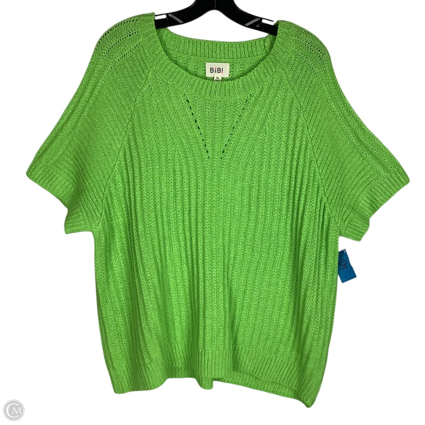 Sweater Short Sleeve By Bibi In Green, Size: Xl