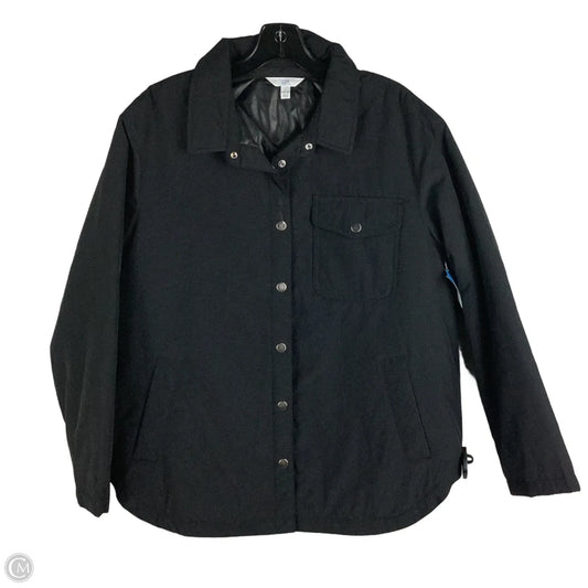 Jacket Shirt By Time And Tru In Black, Size: L