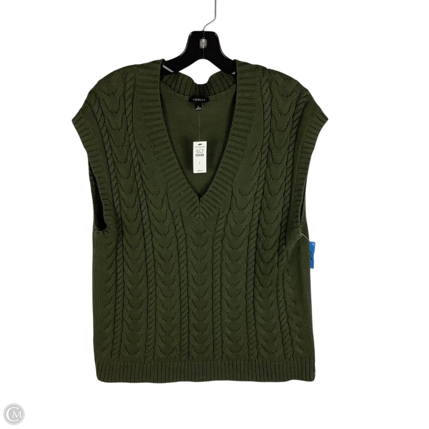 Vest Sweater By Talbots In Green, Size: L