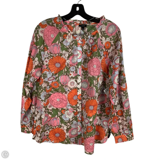 Top Long Sleeve By Talbots In Floral Print, Size: L