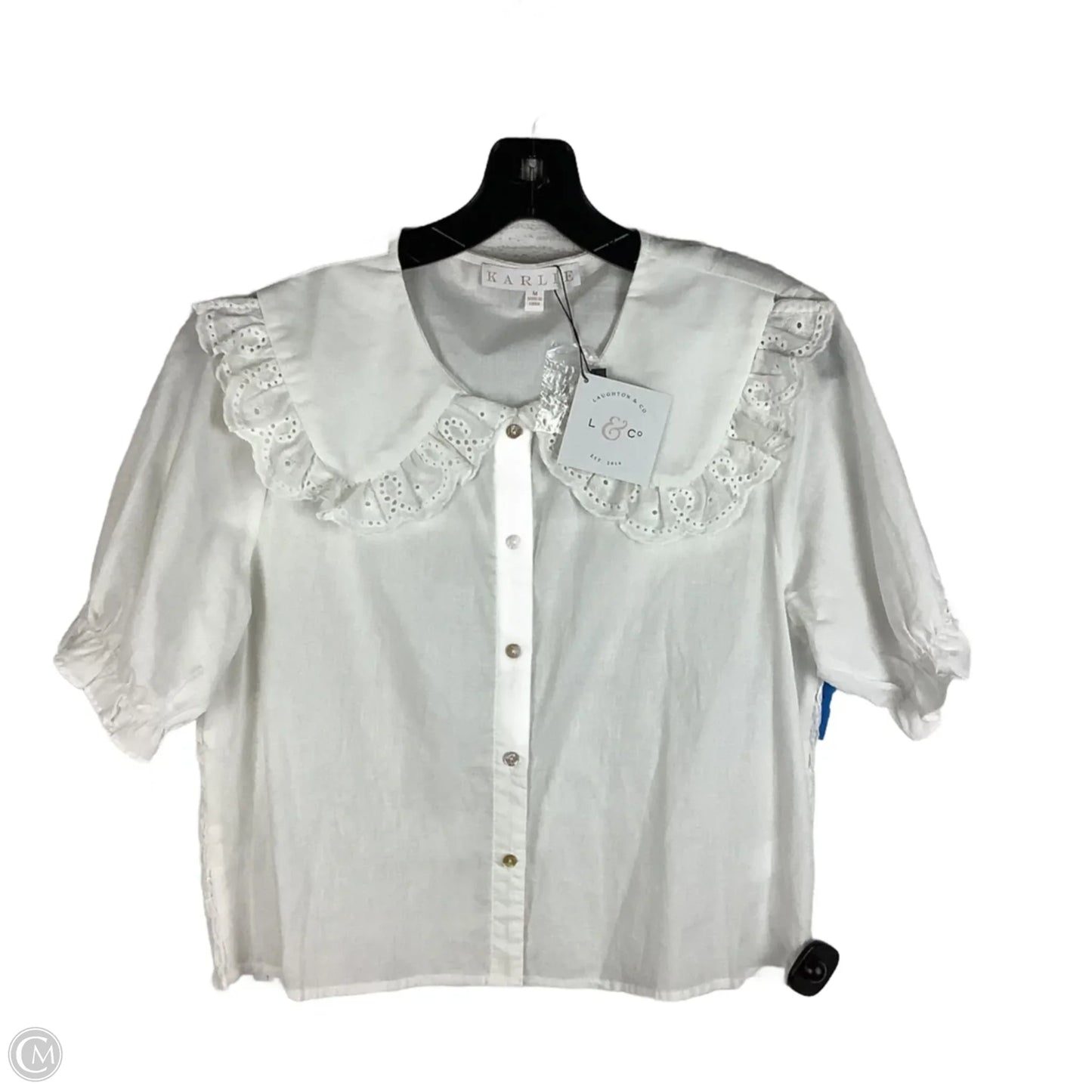 Top Short Sleeve By Karlie In White, Size: M