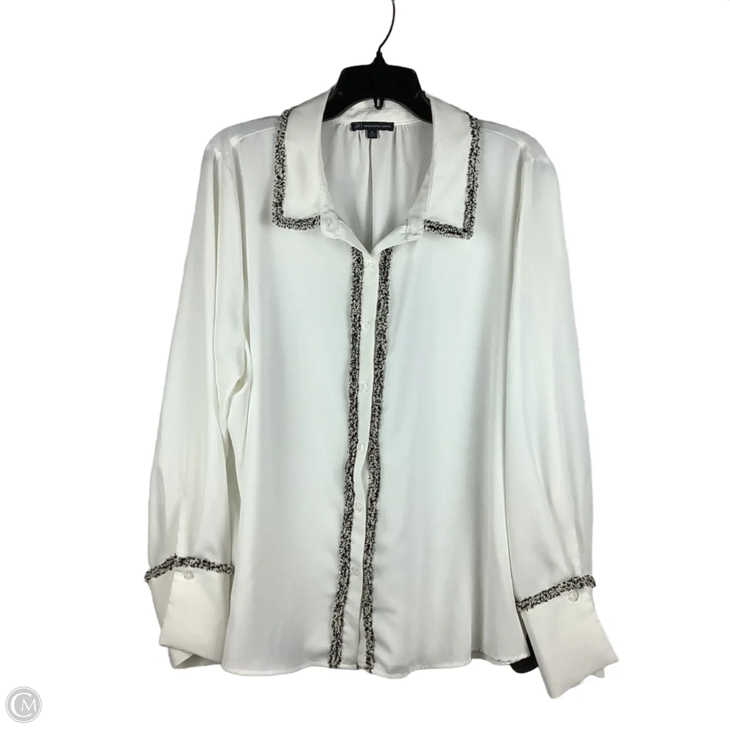 Top Long Sleeve By Adrianna Papell In Cream, Size: Xl