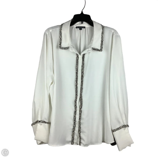 Top Long Sleeve By Adrianna Papell In Cream, Size: Xl