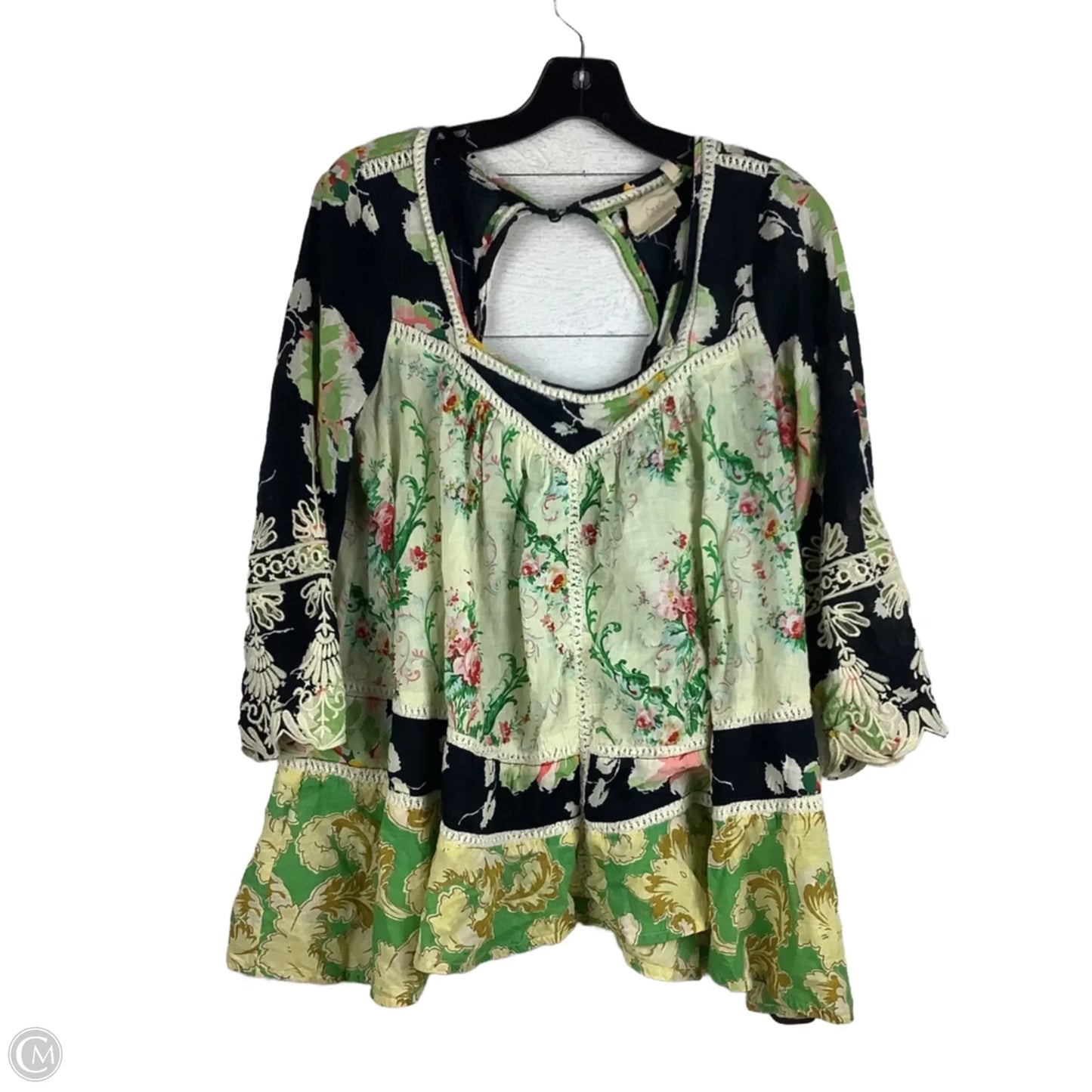 Top Long Sleeve By Anthropologie In Floral Print, Size: 12