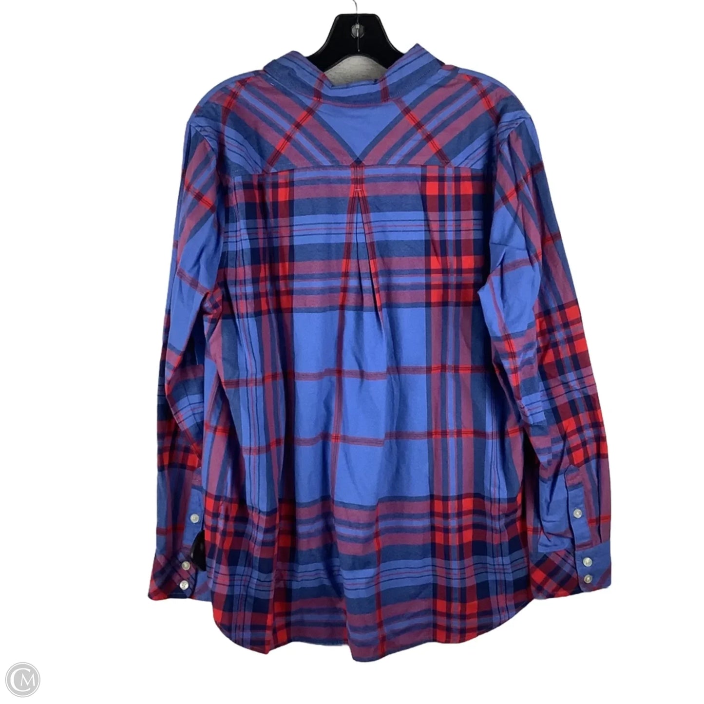 Top Long Sleeve By Vineyard Vines In Plaid Pattern, Size: 14