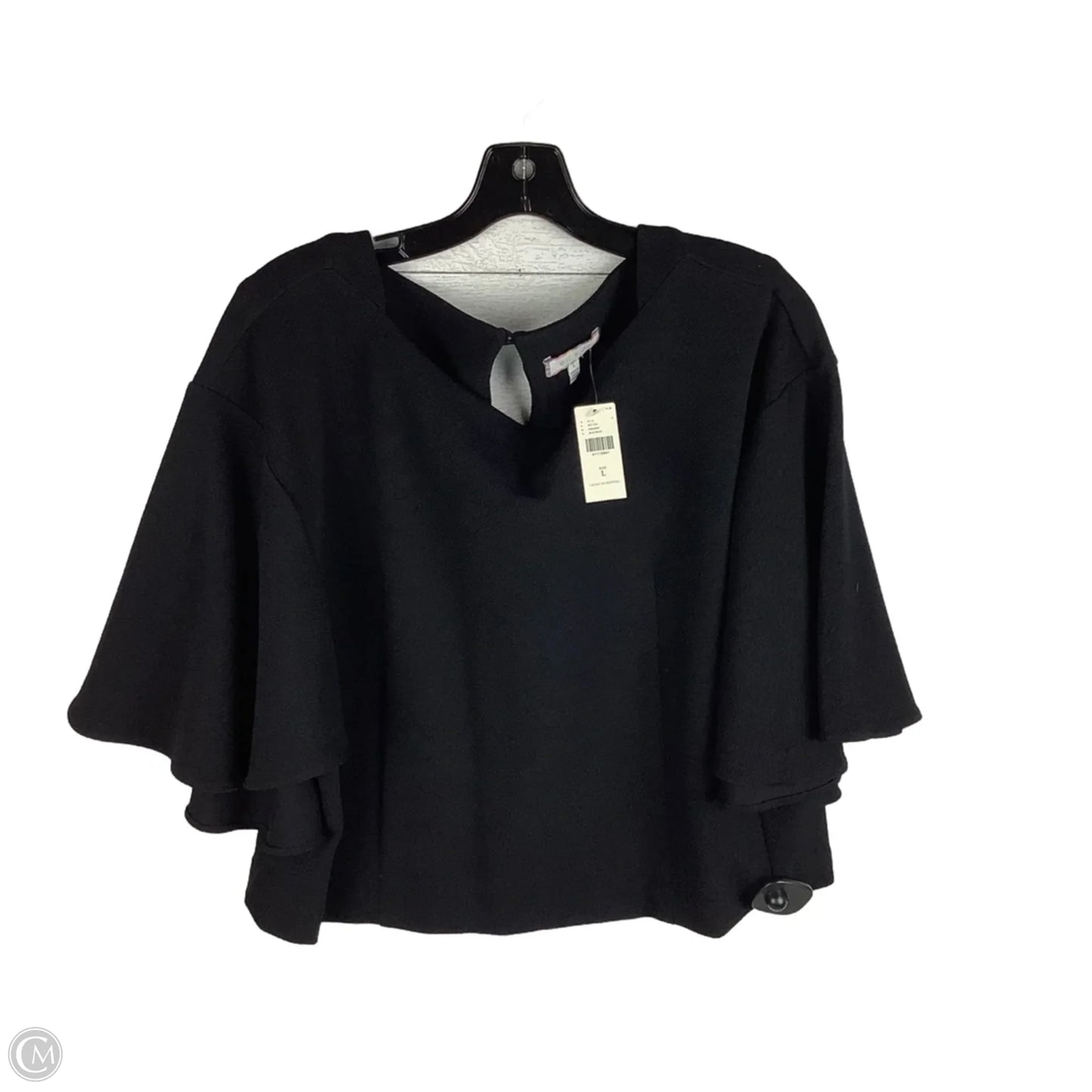 Top Short Sleeve By Eri + Ali In Black, Size: L