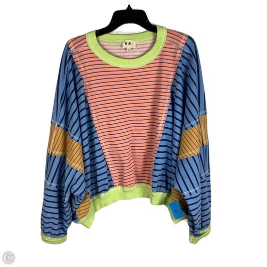 Sweatshirt Crewneck By Bibi In Striped Pattern, Size: S (oversized)
