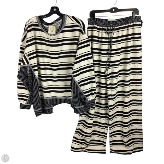 Pants Set 2pc By Fantastic Fawn In Black & Cream, Size: M (oversized)