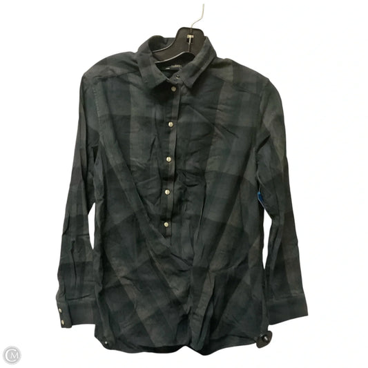 Top Long Sleeve Designer By All Saints In Plaid Pattern, Size: 4
