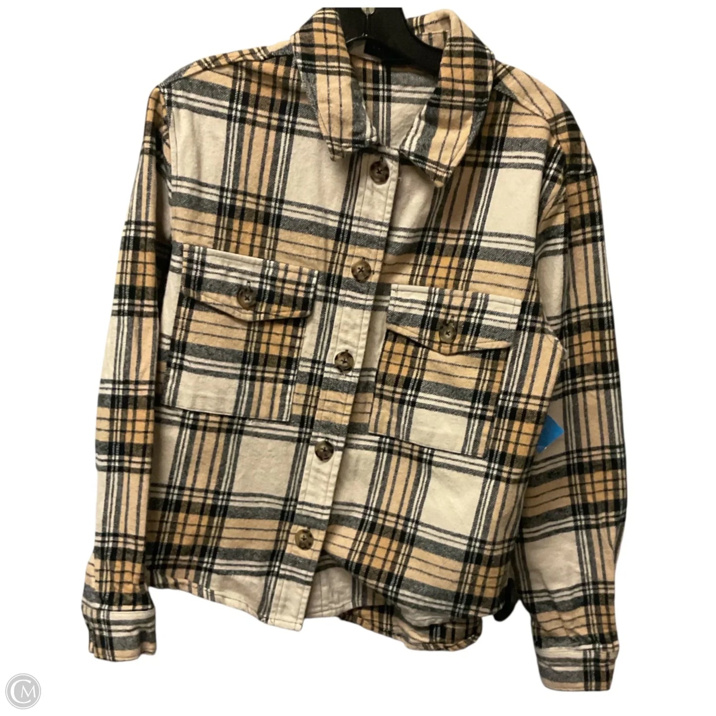 Top Long Sleeve By Sanctuary In Plaid Pattern, Size: S