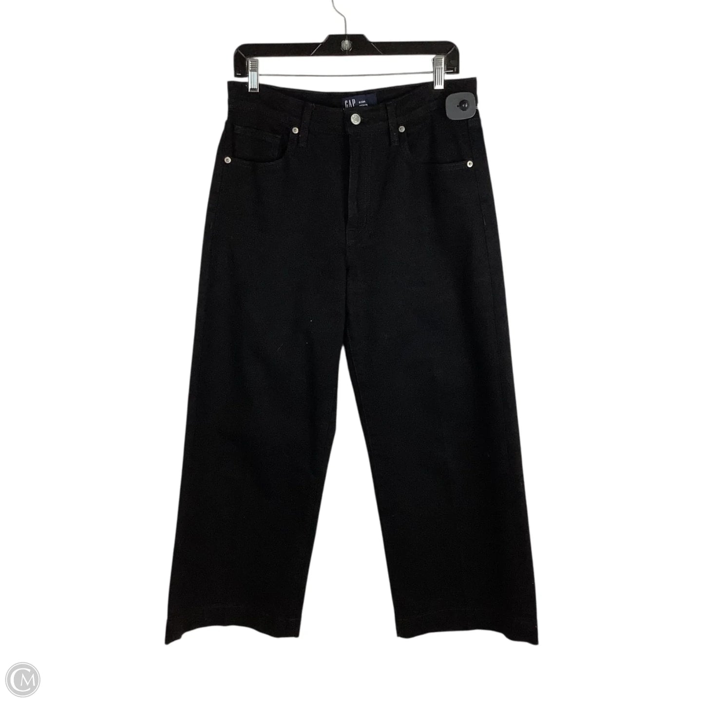 Jeans Wide Leg By Gap In Black Denim, Size: 8