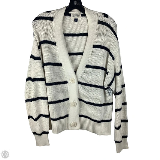 Sweater Cardigan By Universal Thread In Striped Pattern, Size: M