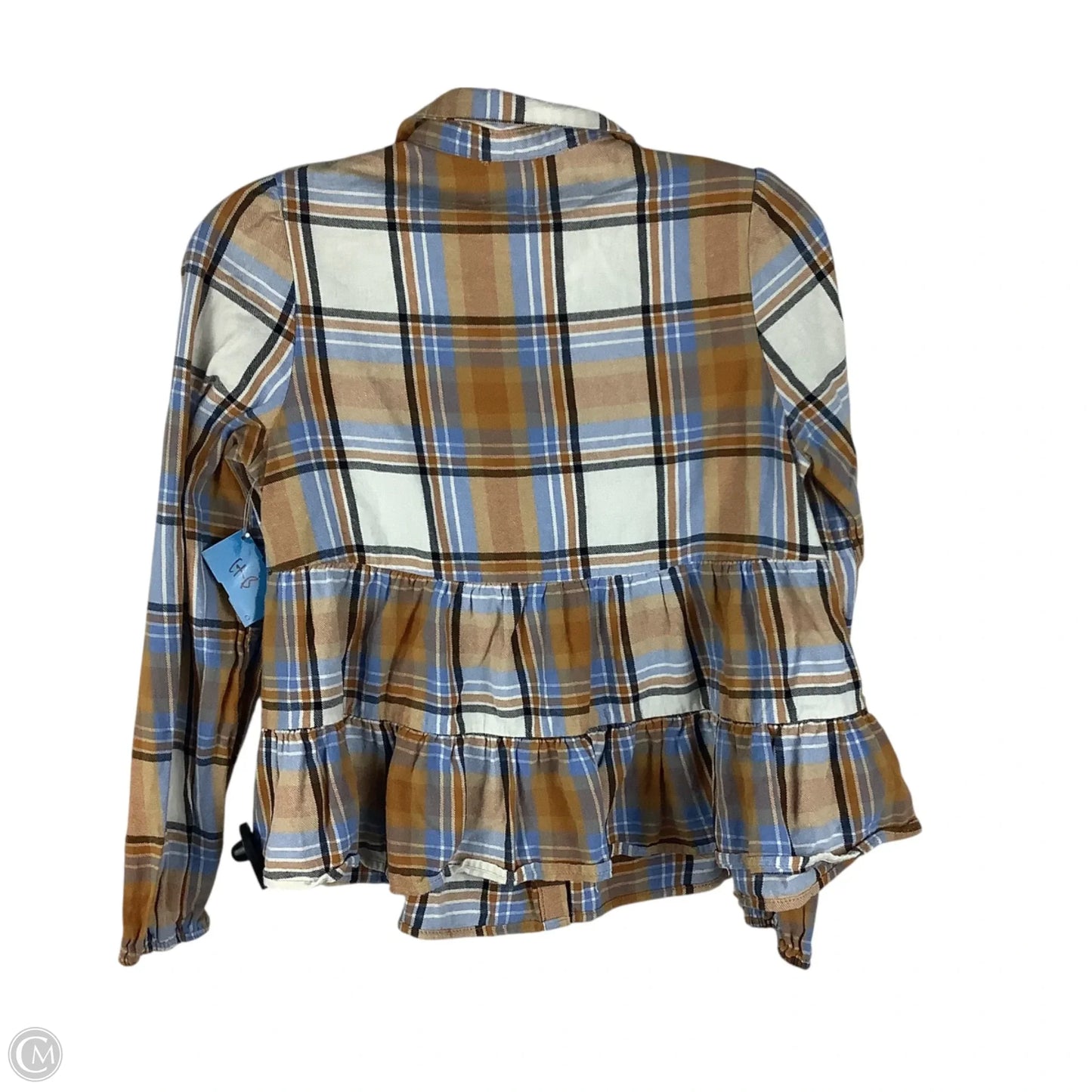 Top Long Sleeve By Blue Rain In Plaid Pattern, Size: Xs