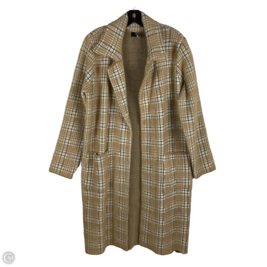 Sweater Cardigan By T Tahari In Tan & White, Size: M