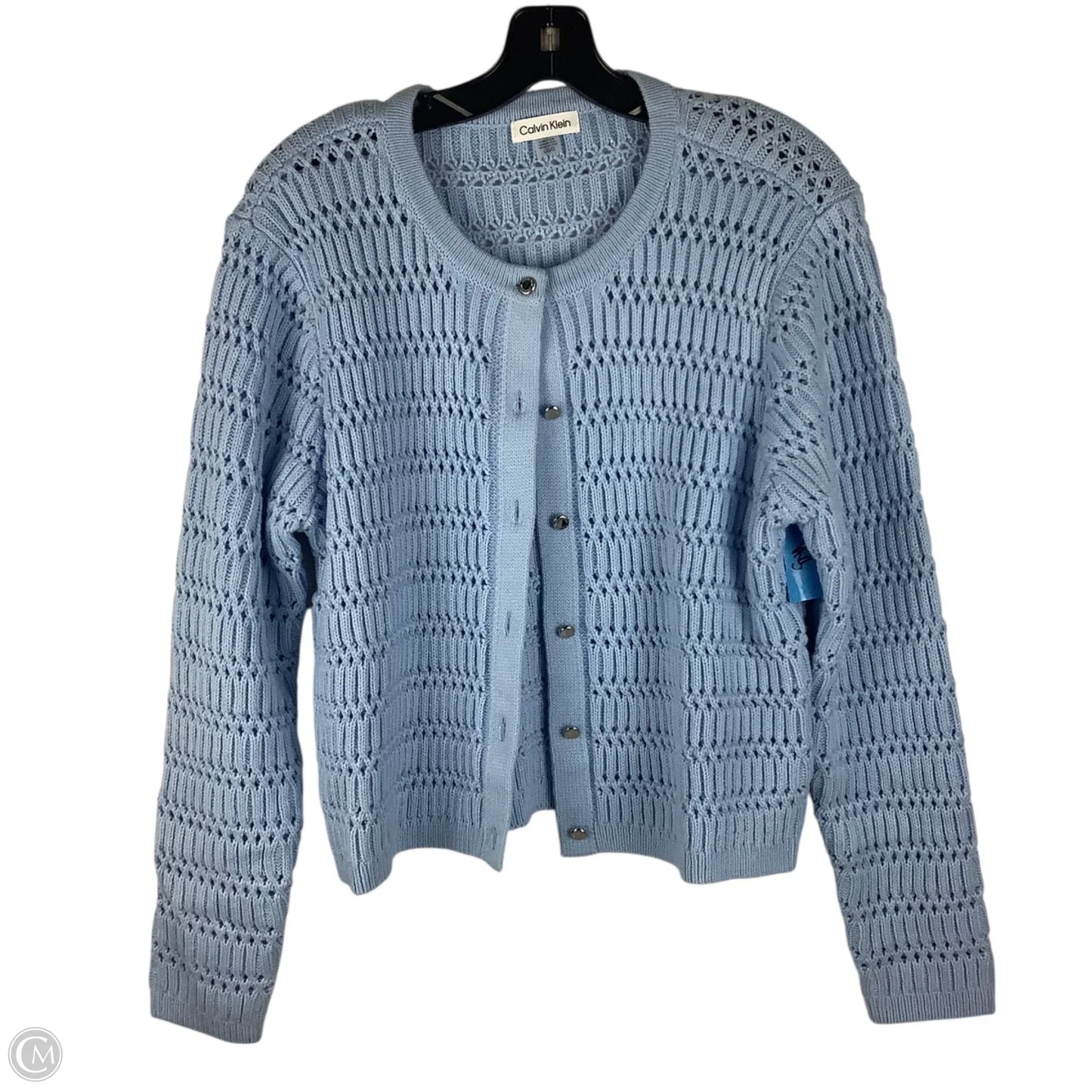 Sweater Cardigan By Calvin Klein In Blue, Size: L