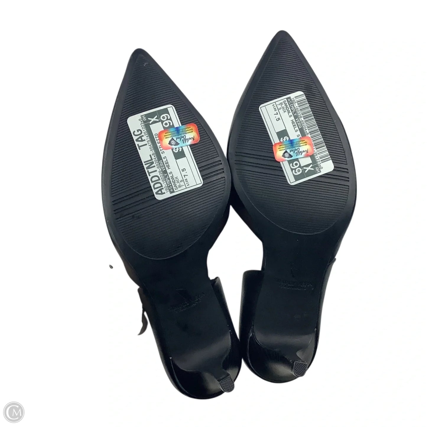 Sandals Heels Stiletto By Simply Vera In Black, Size: 7.5