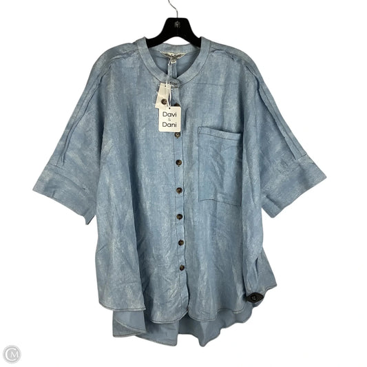 Top Short Sleeve By Davi & Dani In Blue, Size: L